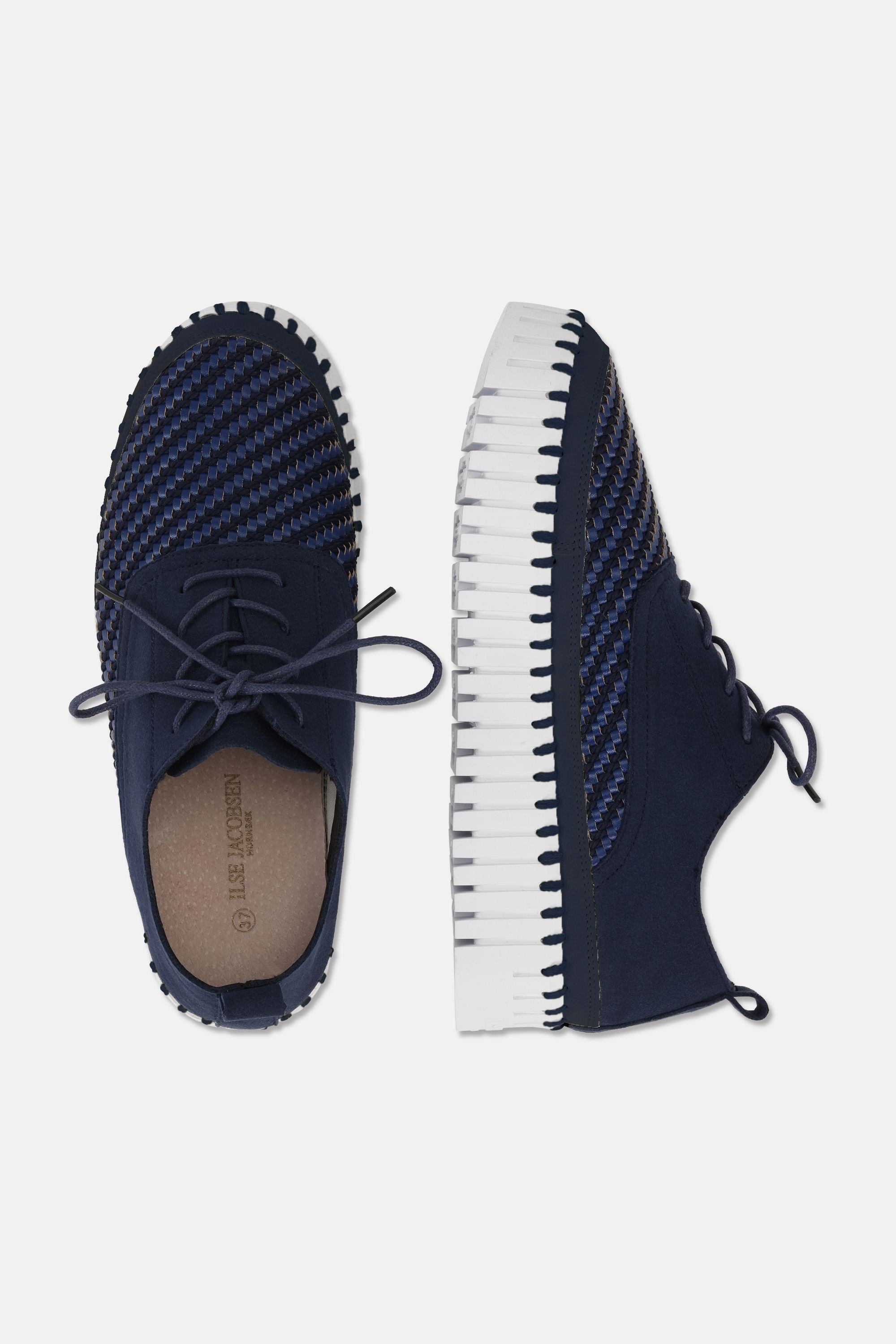 Tulip Sko Med Lisser - Dark Indigo White